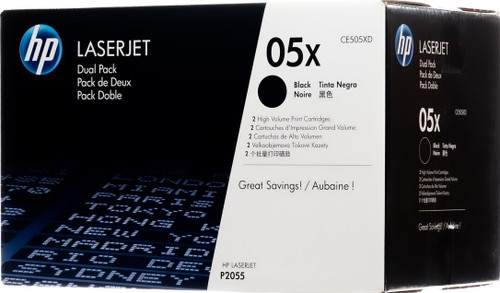 HP 05X 2-pack High Yield Black Original LaserJet Toner Cartridges - CE505XD