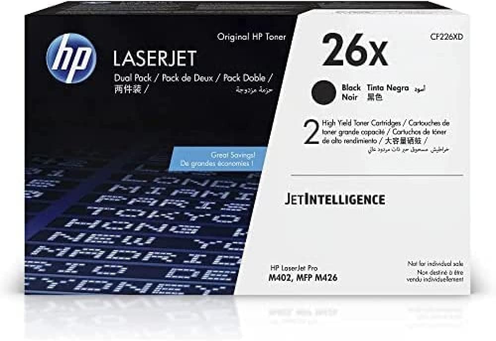 HP 26X 2-pack High Yield Black Original LaserJet Toner Cartridges - CF226XD