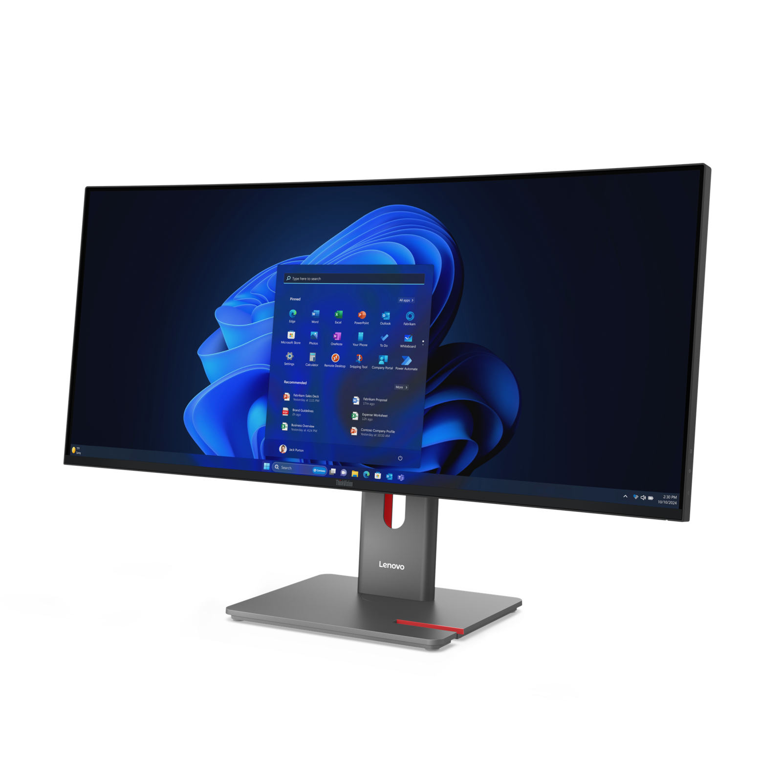 Lenovo P34WD-40 34" WQHD Curved Monitor - 64ADGAT1UK