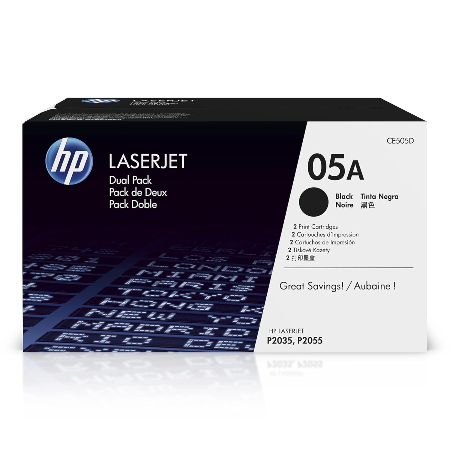 HP 05A 2-pack Black Original LaserJet Toner Cartridges - CE505D