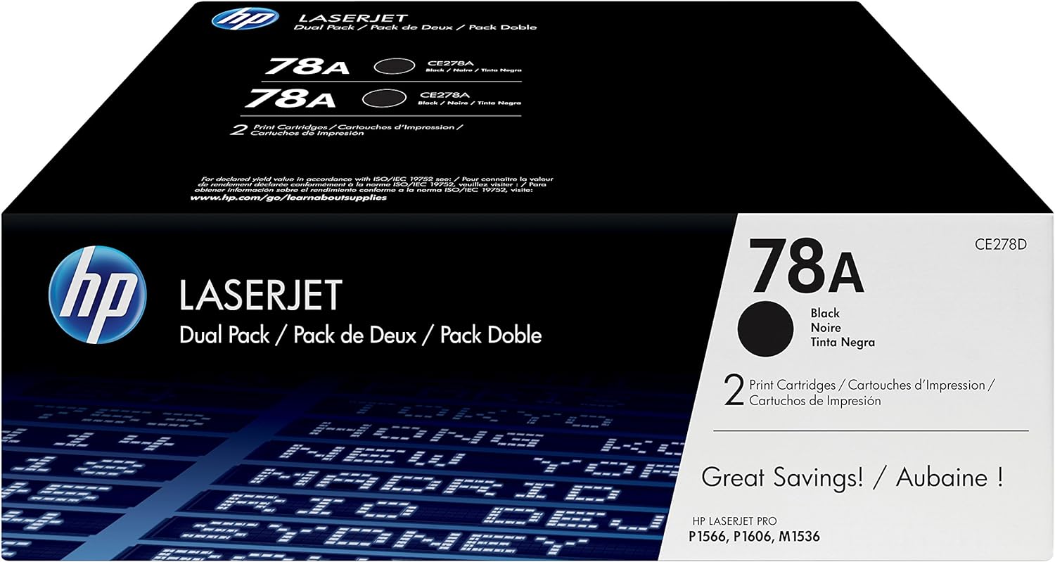 HP 78A 2-pack Black Original LaserJet Toner Cartridges - CE278AF