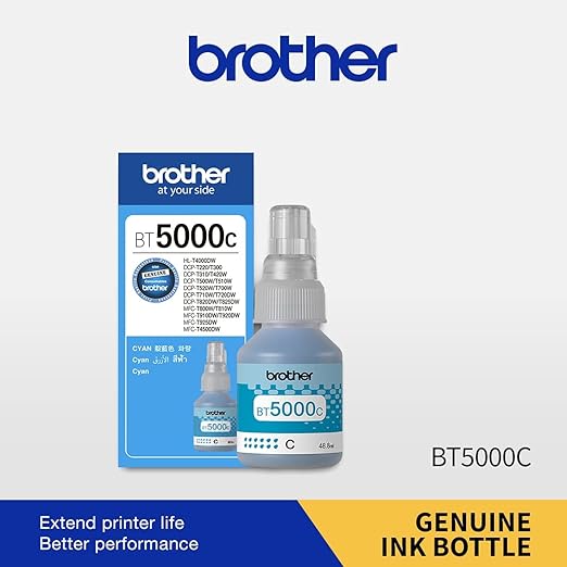 Brother cyan Ink bottle 5,000 pages T500w/T800w - BT5000C