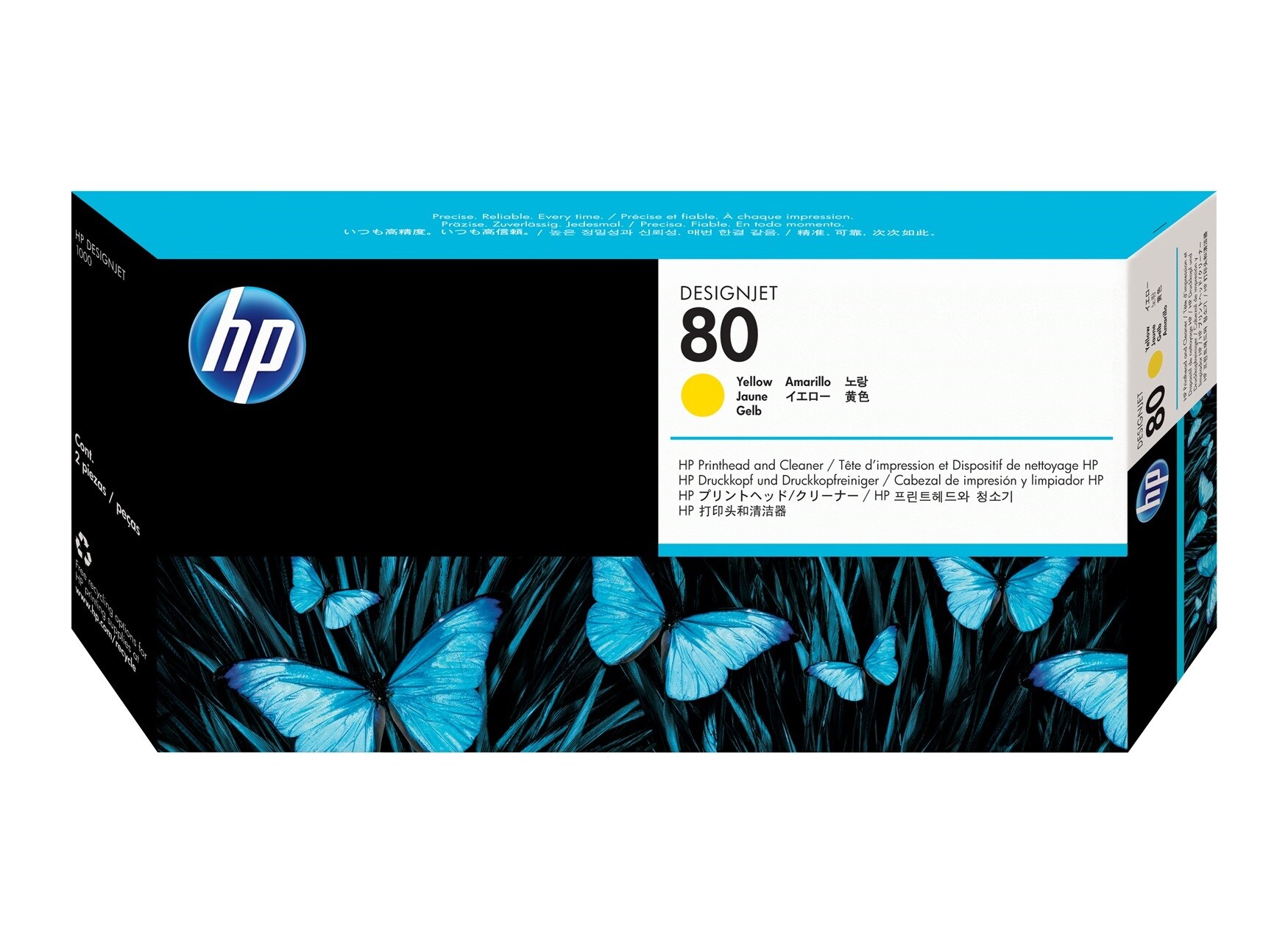 HP 80 Yellow DesignJet Printhead and Printhead Cleaner - C4823A