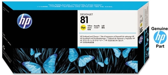 HP 81 Yellow DesignJet Dye Printhead and Printhead Cleaner - C4953A