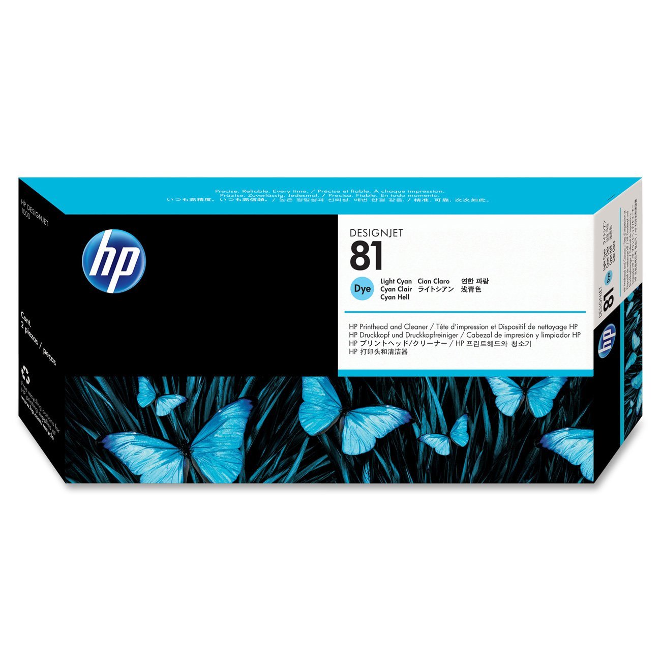 HP 81 Light Cyan DesignJet Dye Printhead and Printhead Cleaner - C4954A