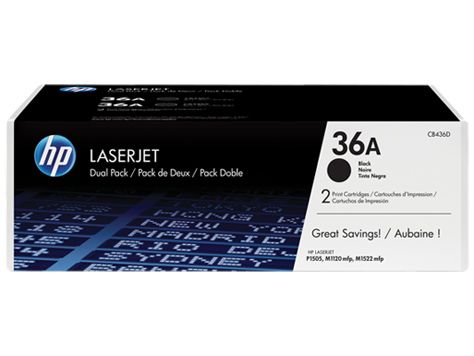 HP 36A 2-pack Black Original LaserJet Toner Cartridges - CB436AD