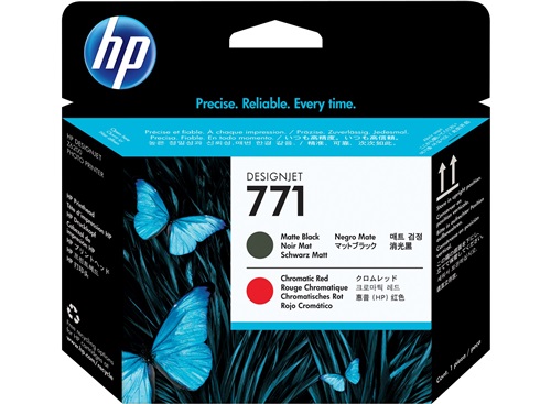HP 771 Matte Black/Chromatic Red DesignJet Printhead  - CE017A