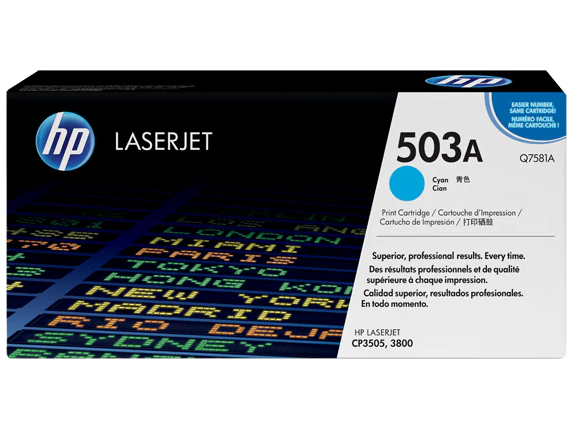 HP 503A Cyan Original LaserJet Toner Cartridge - Q7581A