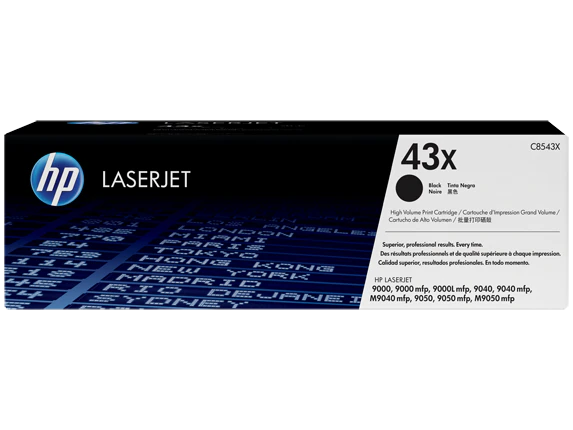 HP 43X High Yield Black Original LaserJet Toner Cartridge - C8543X