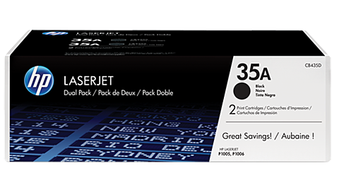 HP 35A 2-pack Black Original LaserJet Toner Cartridges - CB435AD